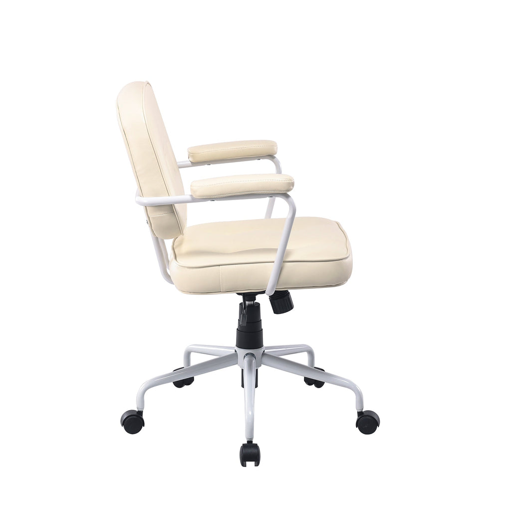 Louise Beige Faux Leather Office Chair