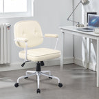 Louise Beige Faux Leather Office Chair