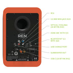 Kanto REN 200W Powered Bookshelf Speakers with HDMI ARC, USB-C, and Bluetooth 5.3 - Matte Orange, Pair