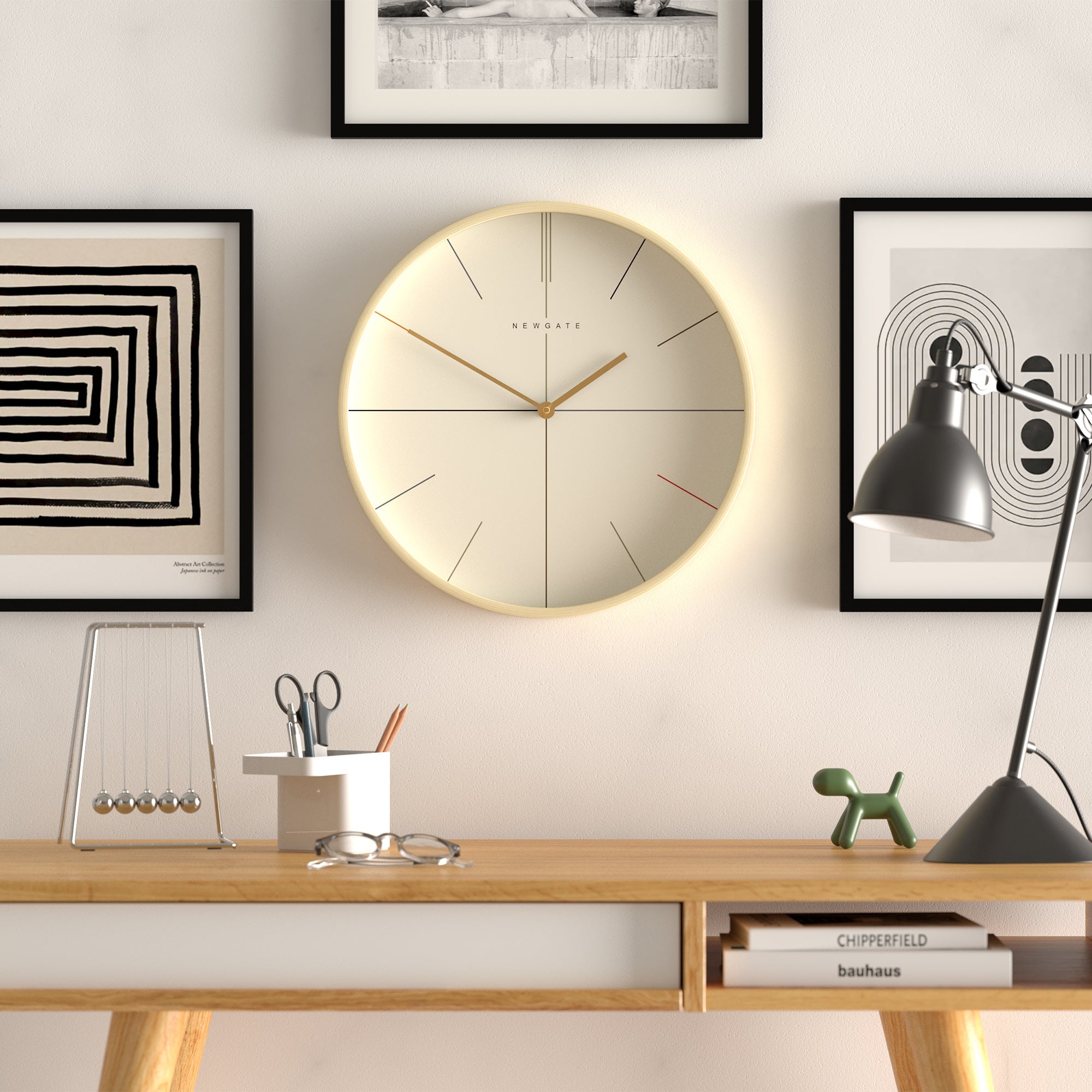 Mr Clarke Clock Pale Wood Hockey Dial