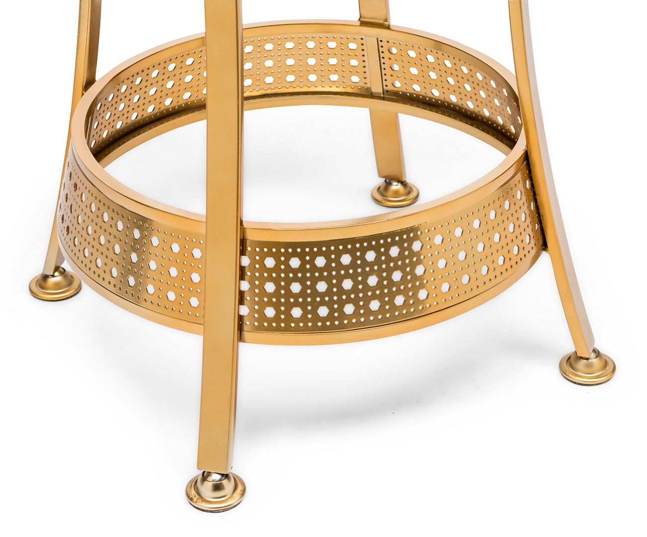 Gold Black High Back Swivel Bar Stool