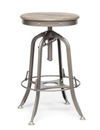Industrial Height Adjustable Swivel Bar Stool