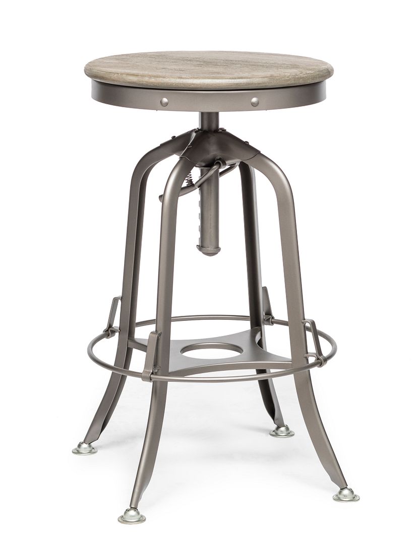 Industrial Height Adjustable Swivel Bar Stool
