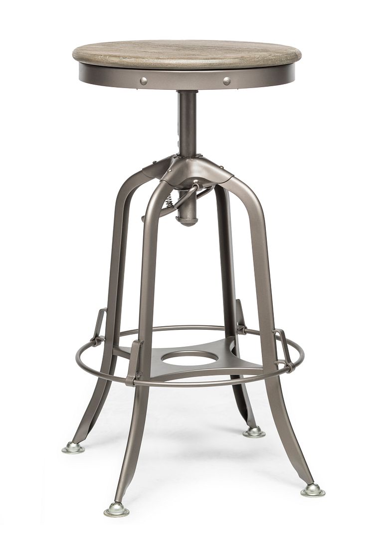 Industrial Height Adjustable Swivel Bar Stool