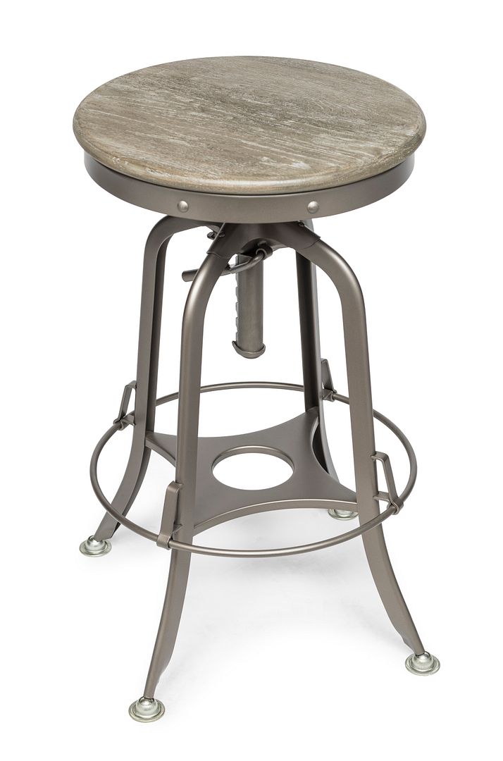 Industrial Height Adjustable Swivel Bar Stool