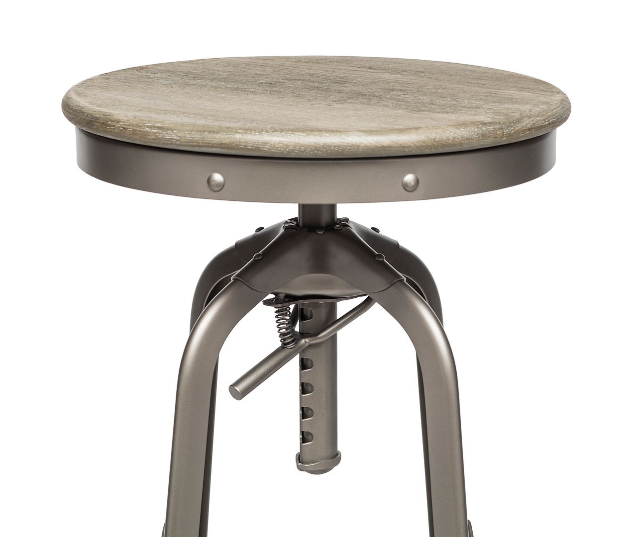 Industrial Height Adjustable Swivel Bar Stool
