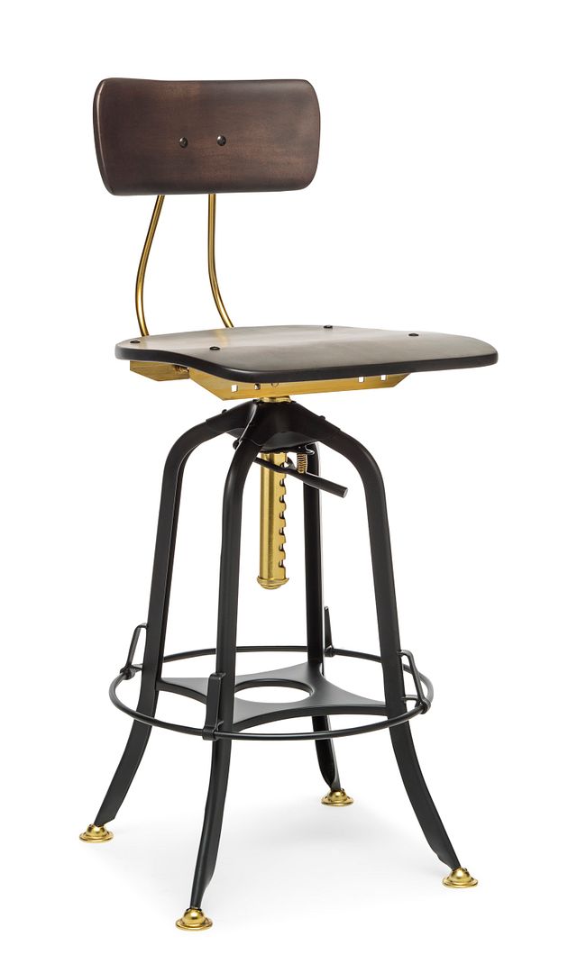 Industrial Swivel Bar Stool with Backrest