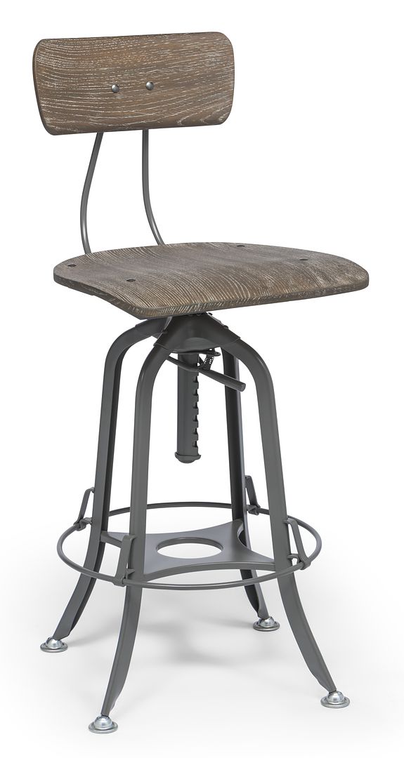 Industrial Swivel Bar Stool with Backrest