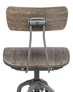Industrial Swivel Bar Stool with Backrest