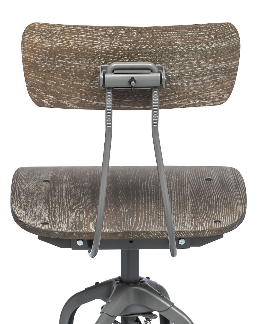 Industrial Swivel Bar Stool with Backrest