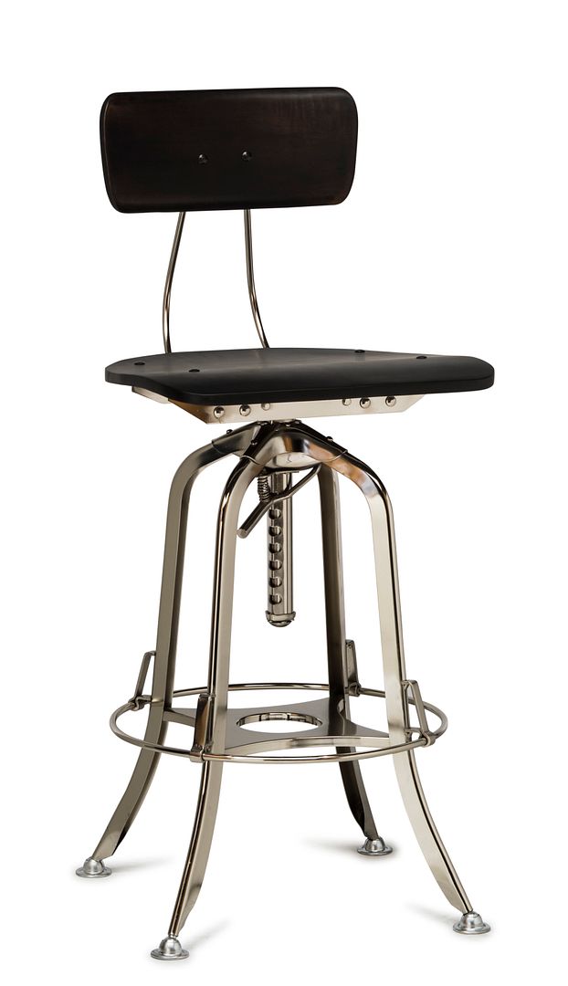 Industrial Swivel Bar Stool with Backrest