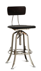 Industrial Swivel Bar Stool with Backrest