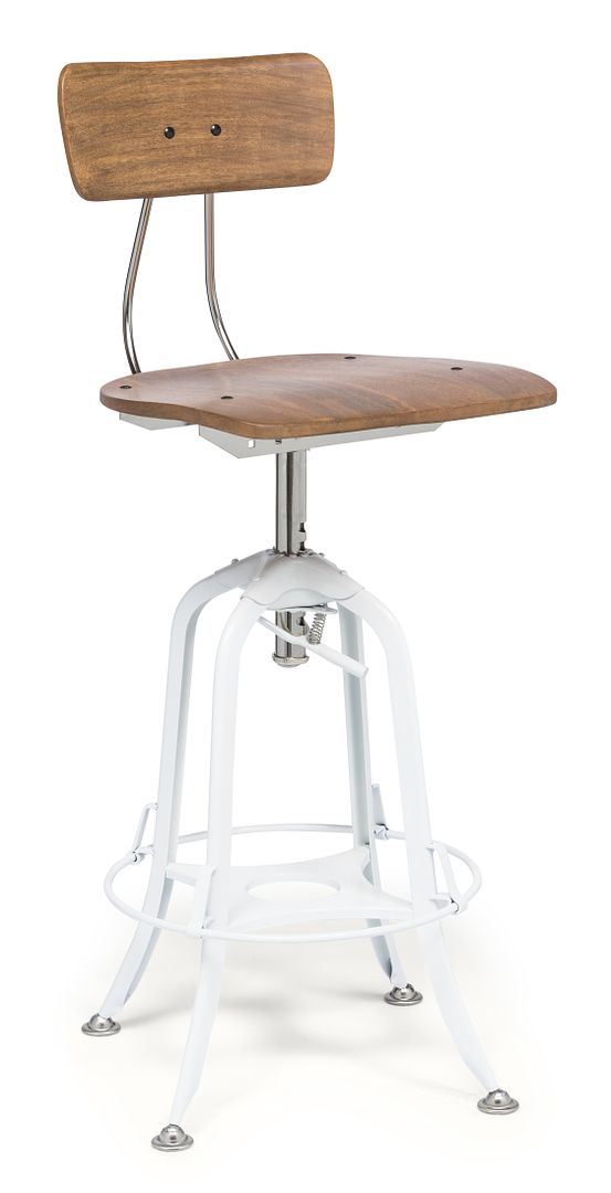 Hamptons Style Adjustable Swivel Bar Stool