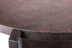Elegant Black Round Coffee Table with Copper Top