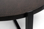 Modern Black Round Coffee Table with Copper Top