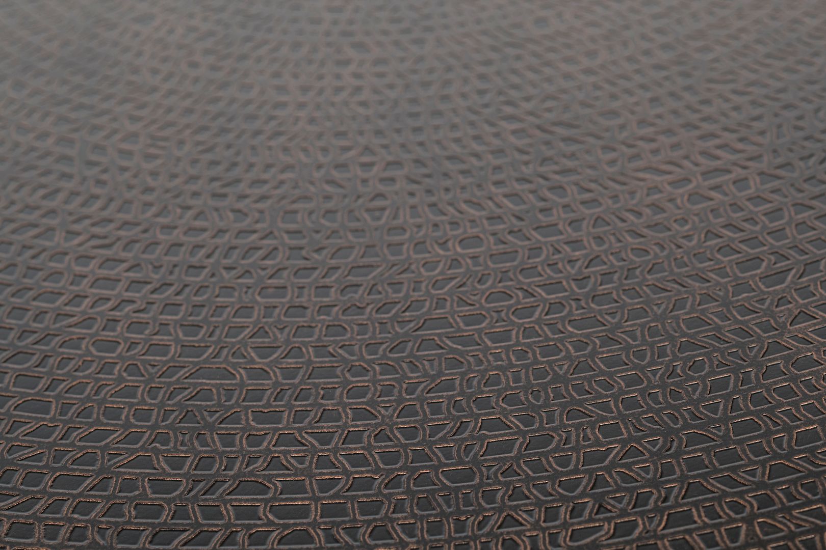 Modern Black Round Coffee Table with Copper Top