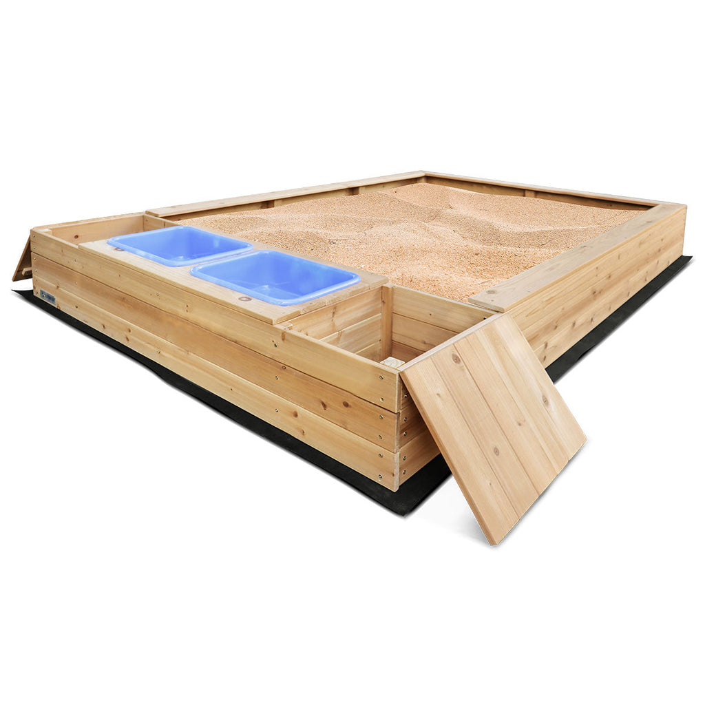 Mighty Rectangular Sandpit with Wooden Cover
