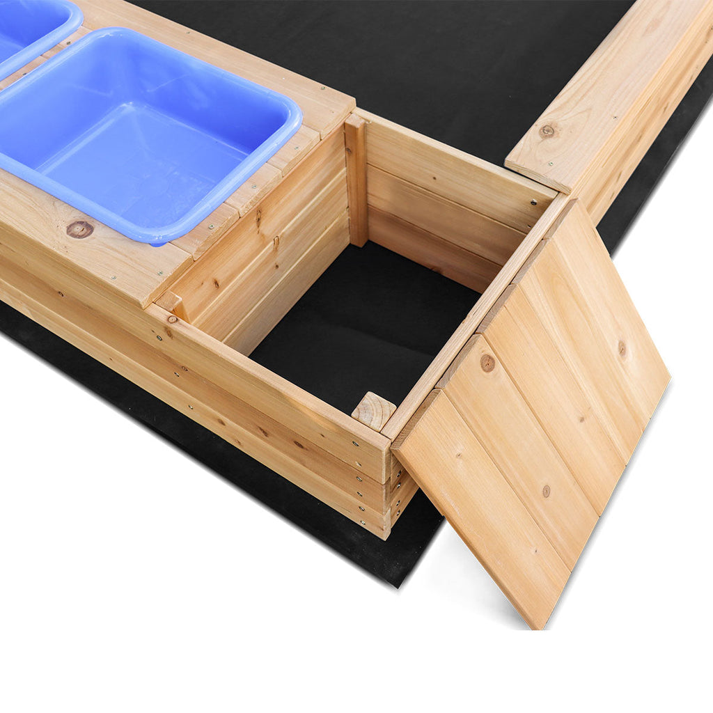 Mighty Rectangular Sandpit with Wooden Cover