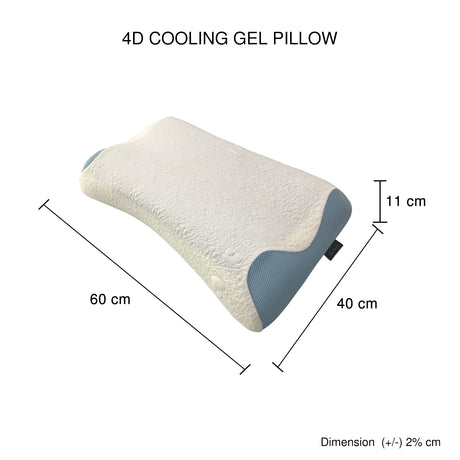 4X 4D Cooling Gel Memory Foam Pillows