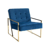 Carman Blue Velvet Arm Chair – Modern Elegance for Your Living Space
