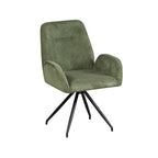 Linen Upholstered Dining Chair with Iron Legs