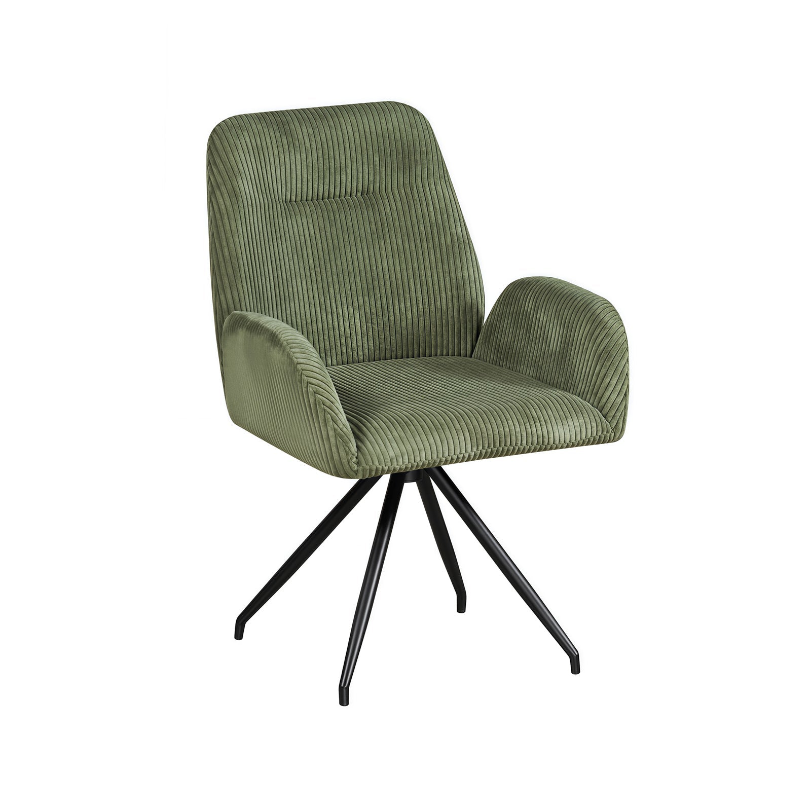 Linen Upholstered Dining Chair with Iron Legs