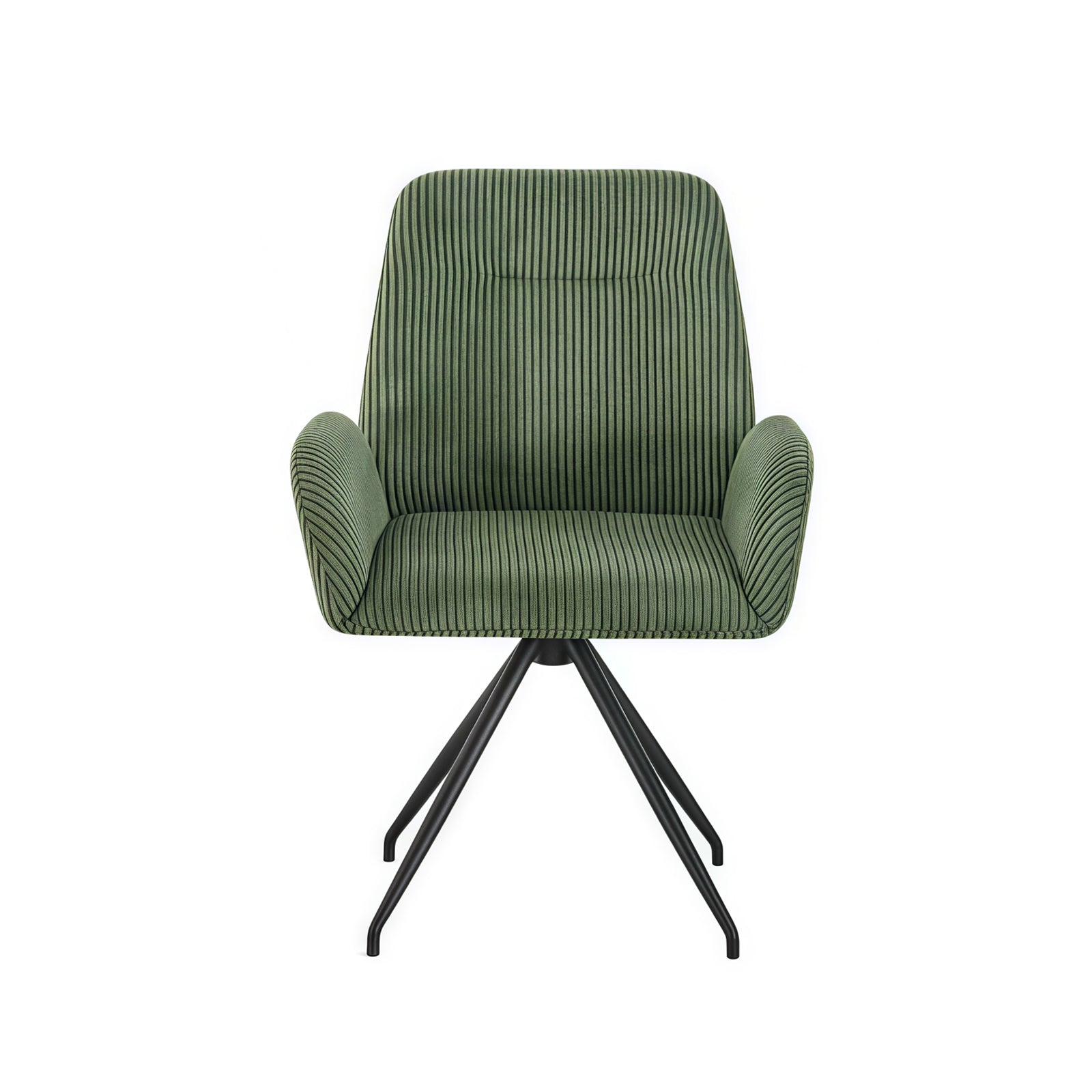 Linen Upholstered Dining Chair with Iron Legs