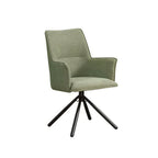 Elegant Green Linen Upholstered Arm Chair