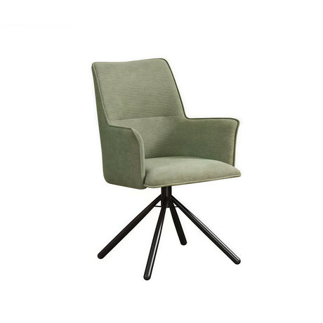 Elegant Green Linen Upholstered Arm Chair