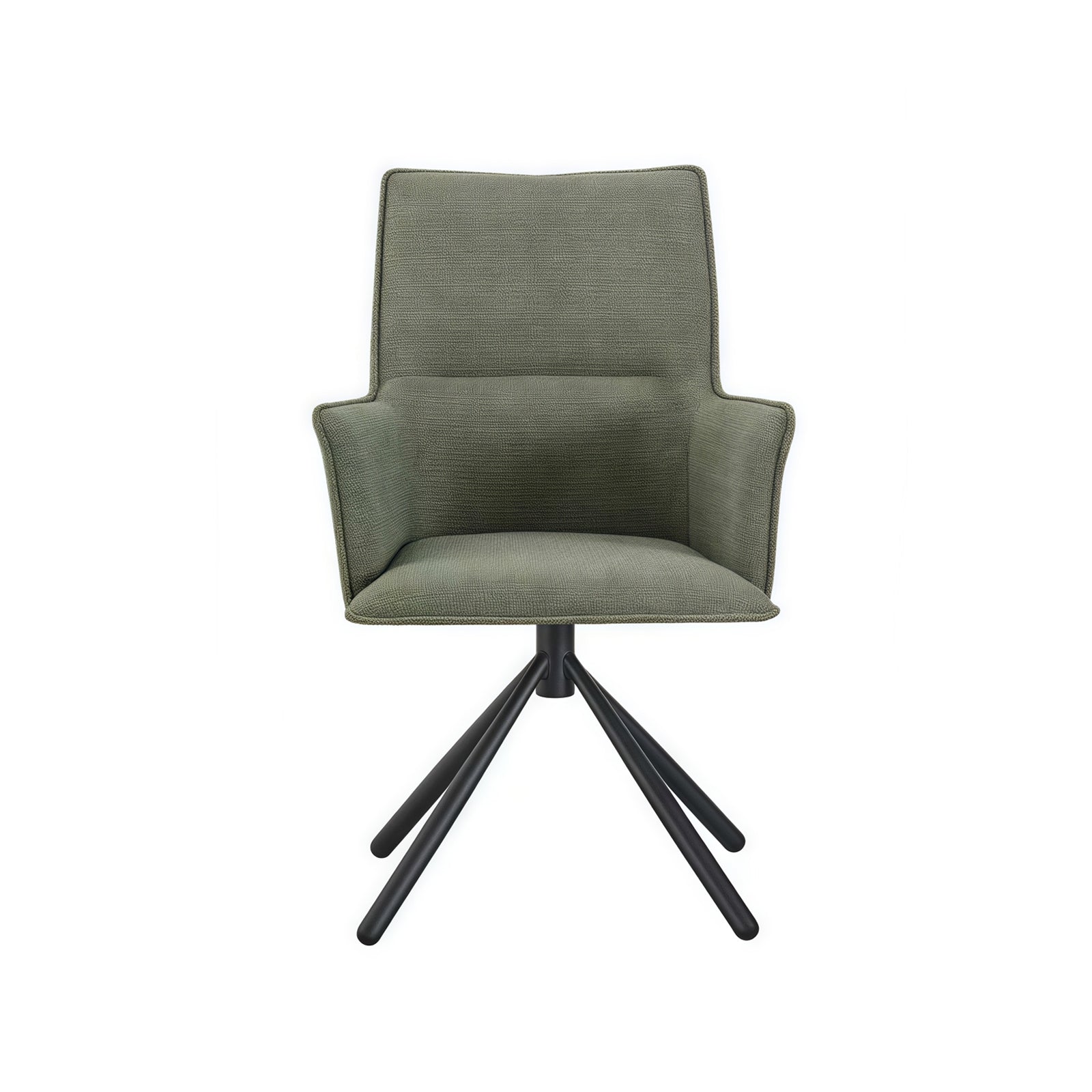 Elegant Green Linen Upholstered Arm Chair