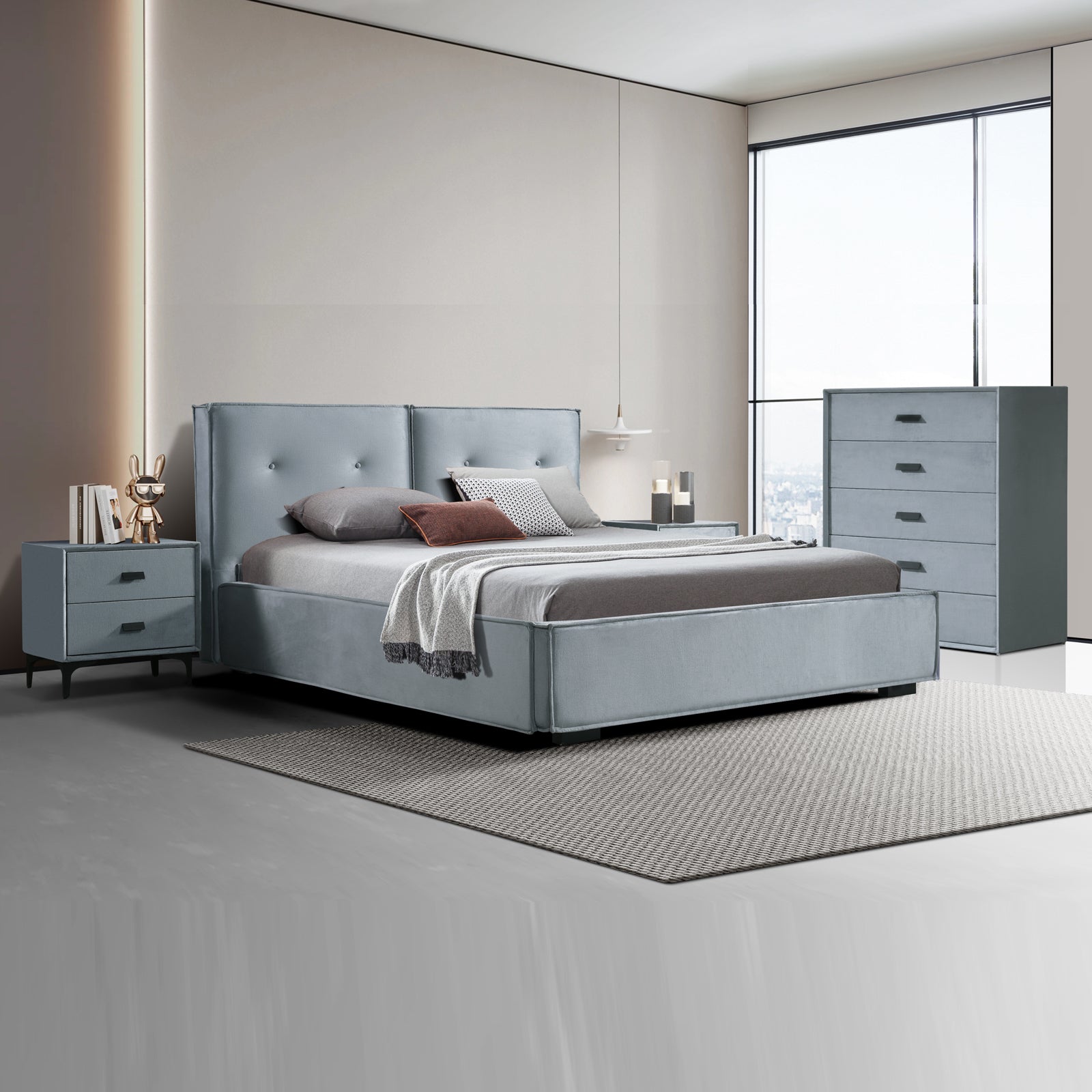 Estella Queen Upholstered Bedroom Suite 4pc