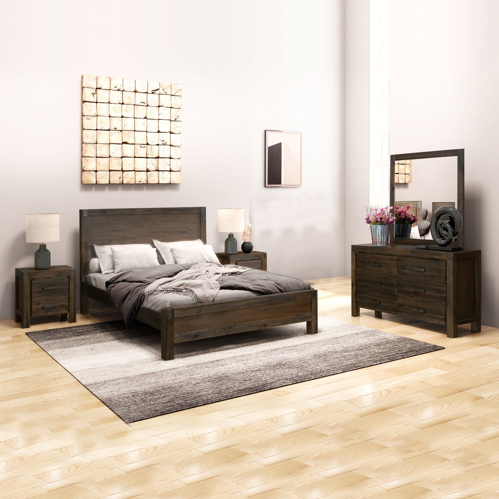 Chocolate Acacia 4-Piece Bedroom Suite