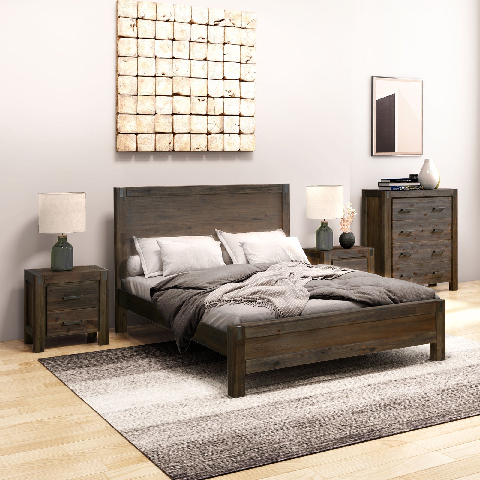 Nowra 4-Piece Solid Wood Bedroom Suite