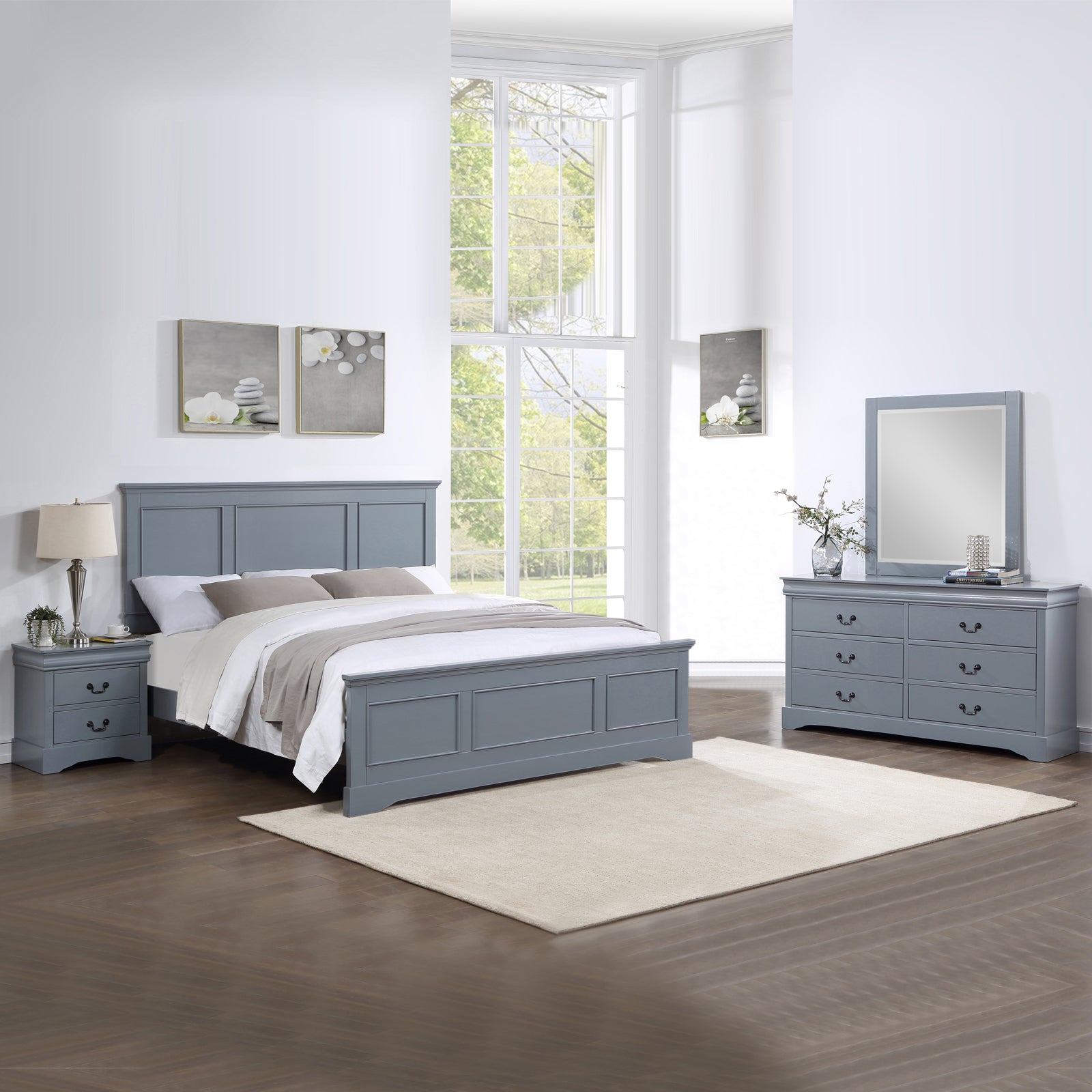 Spencer 4-Piece Queen Bedroom Suite in Grey