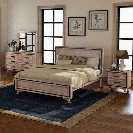 Elegant Acacia Wood King Size Bedroom Suite