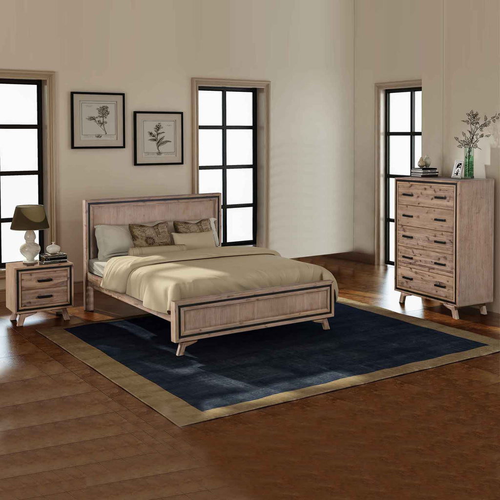 Seashore Queen Size Bedroom Suite in Silver