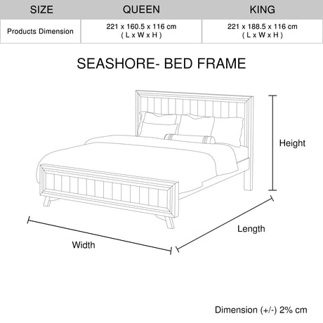 Seashore Queen Size Bedroom Suite in Silver