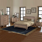 Elegant King Size Bedroom Suite in Silver Brush