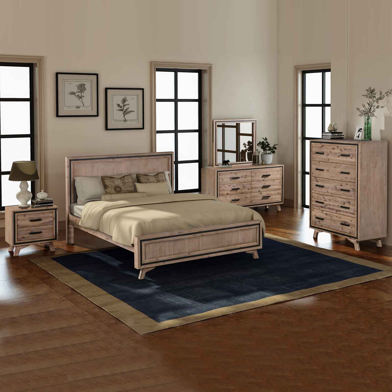Seashore 5-Piece Acacia Wood Bedroom Suite