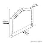 Bed Head Queen Size Charcoal Headboard with Curved Design Upholstery Linen Fabric