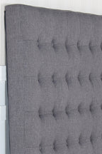 Bed Head King Charcoal Headboard Upholstery Fabric Tufted Buttons