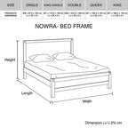 Bed Frame King Single Size in Solid Wood Veneered Acacia Bedroom Timber Slat in Oak