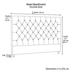 Bed Head Double Size French Provincial Headboard Upholsterd Fabric Beige