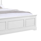 King Bed Frame in Solid Wood with Slats Support in White colour