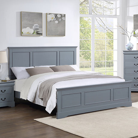 Spencer Grey Solid Wood Queen Bed Frame