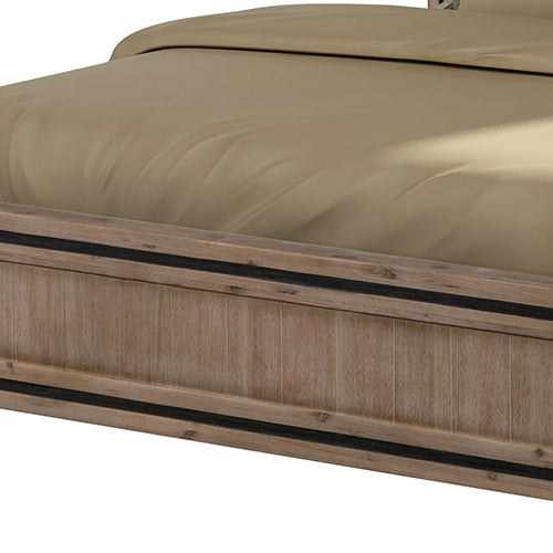 Elegant Acacia Wood Queen Bed Frame