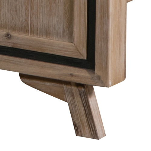 Elegant Acacia Wood Queen Bed Frame