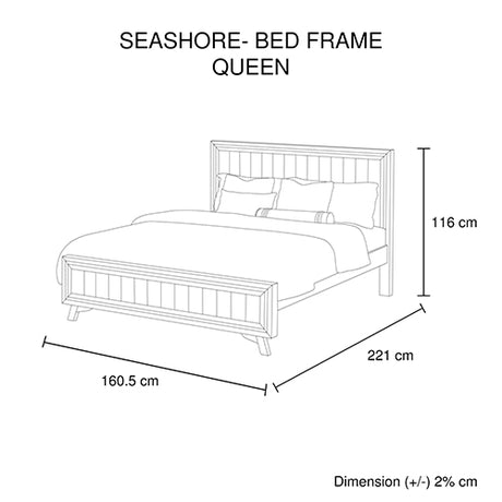 Elegant Acacia Wood Queen Bed Frame