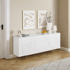 Amelia Glossy White Gold Buffet Sideboard