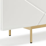 Amelia Glossy White Gold Buffet Sideboard